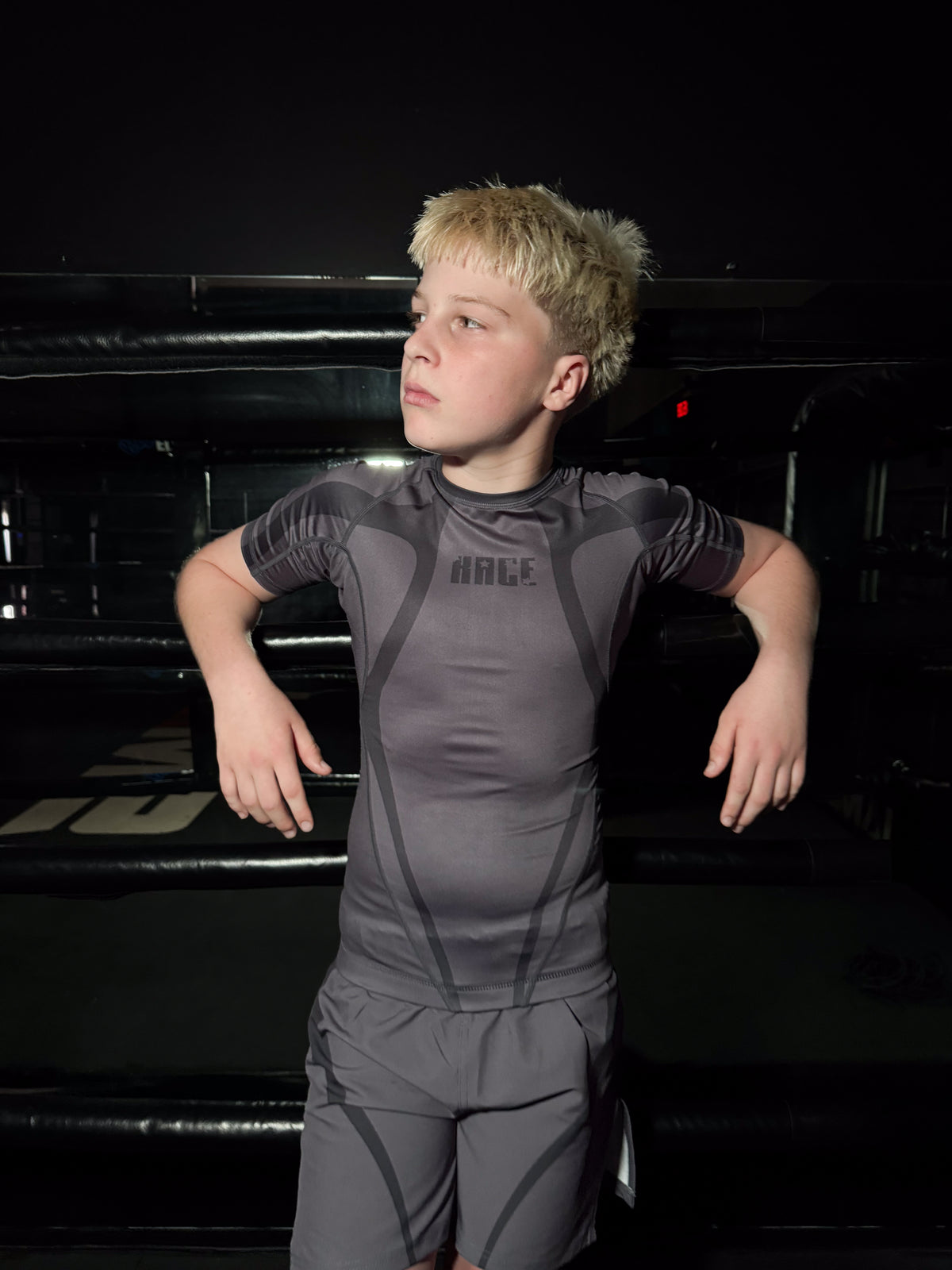Youth Eternal Rash Guard Charcoal