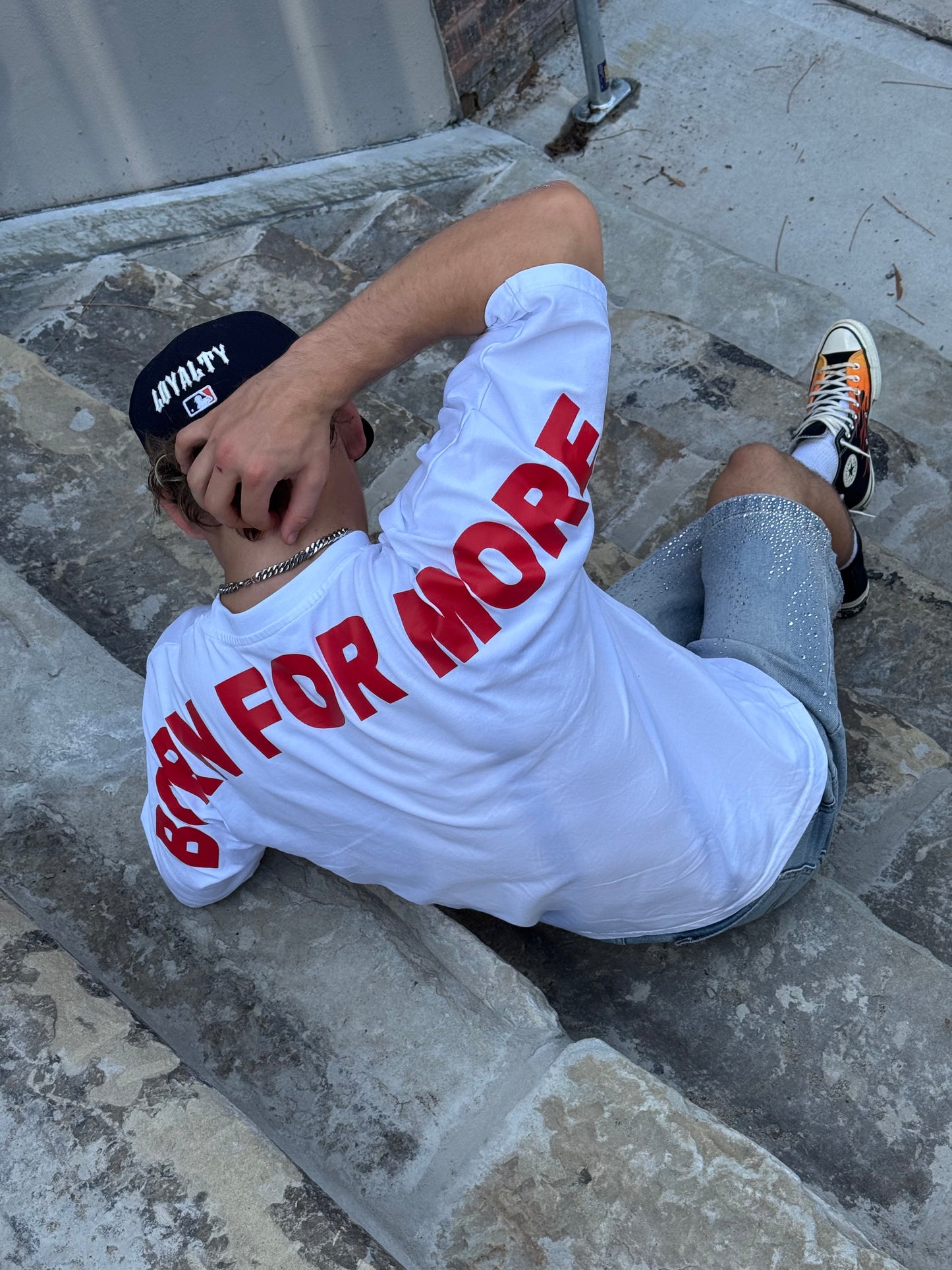 Born For More Boxy Tee White