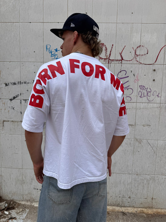Born For More Boxy Tee White