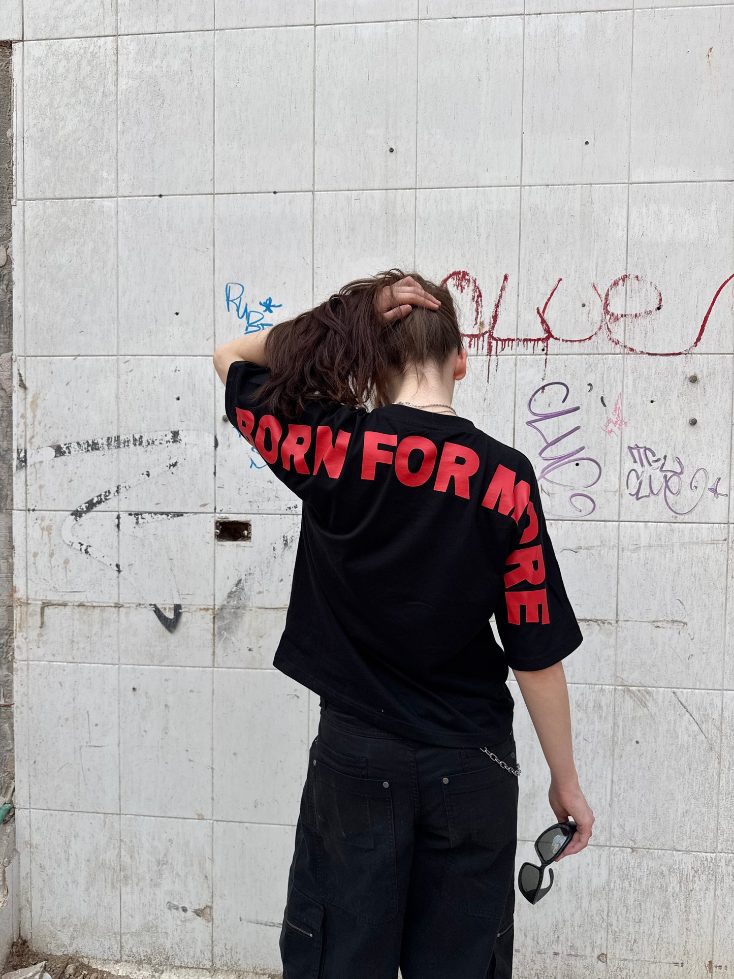 Born For More Boxy Tee Black