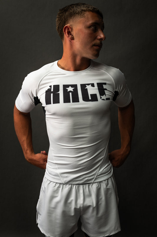 Rise Above Rash Guard White